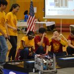Robotics team at competition