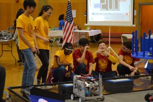 Robotics team at competition