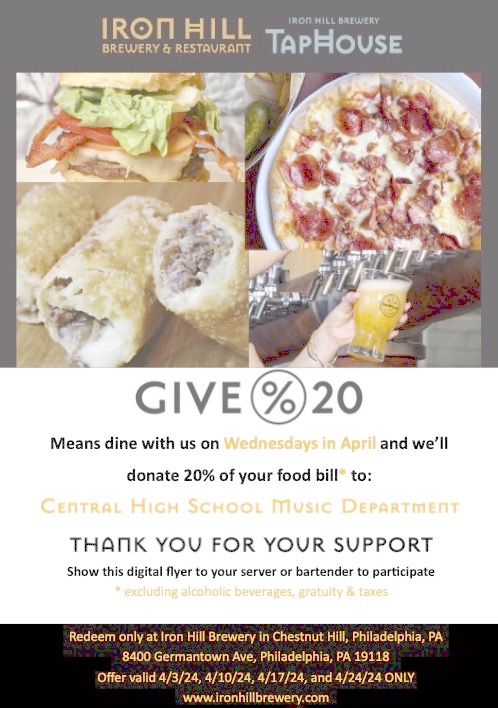 Flyer for 20% donation from Iron Hill