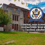 CHS Facade with 2024 National Blue Ribbon School Award logo